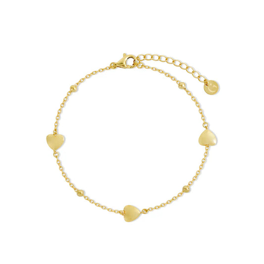 Gold Trip Heart Satellite Bracelet Gold Plated Sterling Silver
