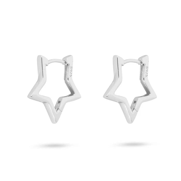 Gold Trip Hollow Star Earring Sterling Silver