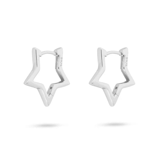 Gold Trip Hollow Star Earring Sterling Silver