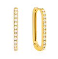 Gold Trip Large Crystal U Hoop Earring Gold Plated Sterling Silver