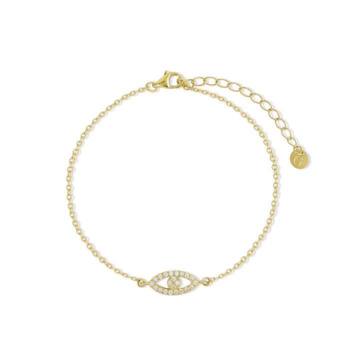 Gold Trip Lucky Evil Eye Bracelet Gold Plated Sterling Silver