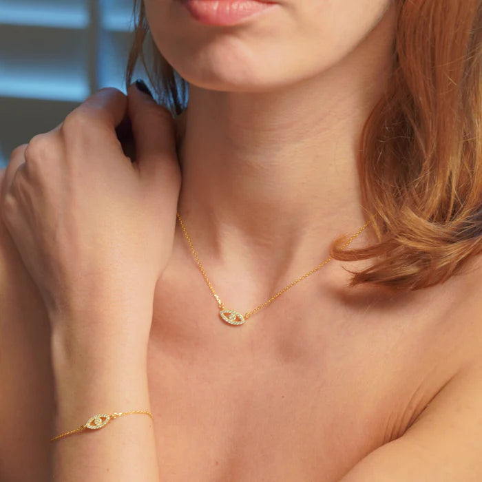 Gold Trip Lucky Evil Eye Bracelet Gold Plated Sterling Silver