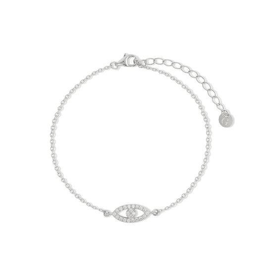 Gold Trip Lucky Evil Eye Bracelet Rhodium Plated Sterling Silver