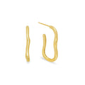 Gold Trip Ripple Hoop Earrings Gold Plated Sterling Silver