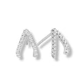 Gold Trip Sparkling Wishbone Earrings Rhodium Plated Sterling Silver