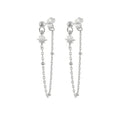 Gold Trip Star Chain Drop Earrings Rhodium Plated Sterling Silver