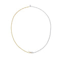 Gold Trip Two Tone Paperclip Toggle Necklace 18K Gold Plated and Rhodium Plated Sterling Silver