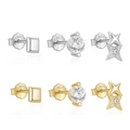 She Is Beautiful Grounded Stud Set Silver