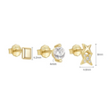 She Is Beautiful Grounded Stud Set Gold