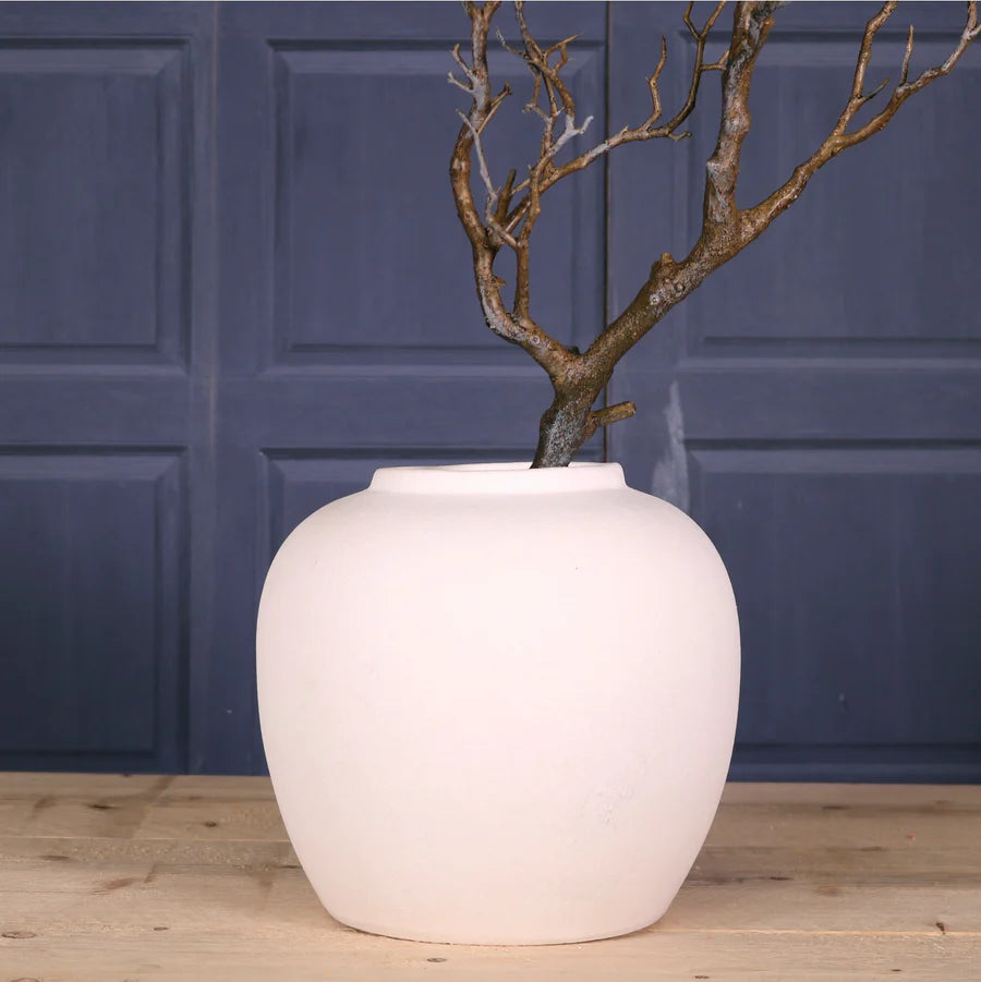 Handmade Stone Vase 2 White