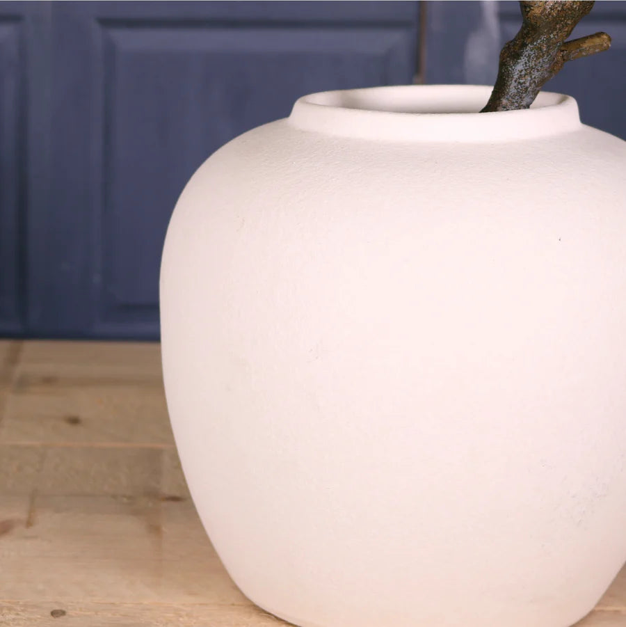 Handmade Stone Vase 2 White