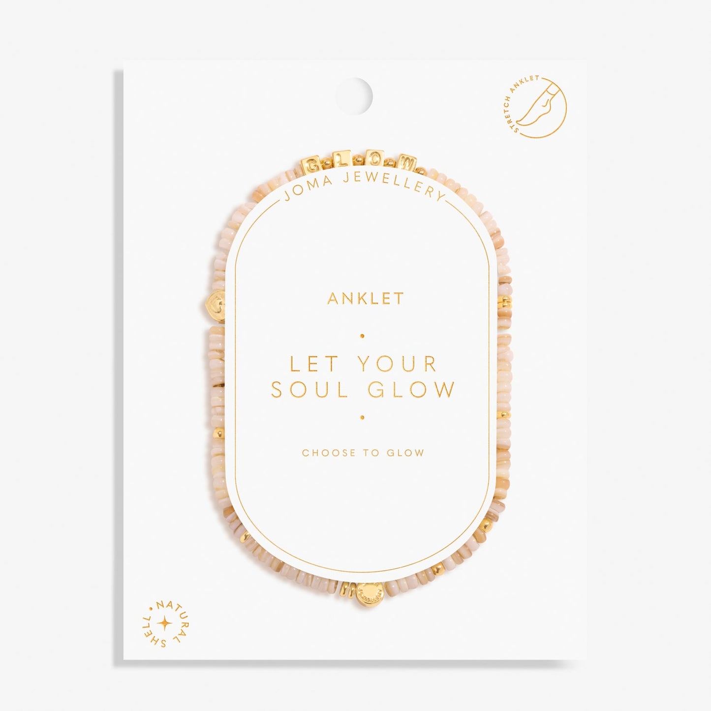 Happy Little Moments Anklet Let Your Soul Glow Gold Plated |Anklet