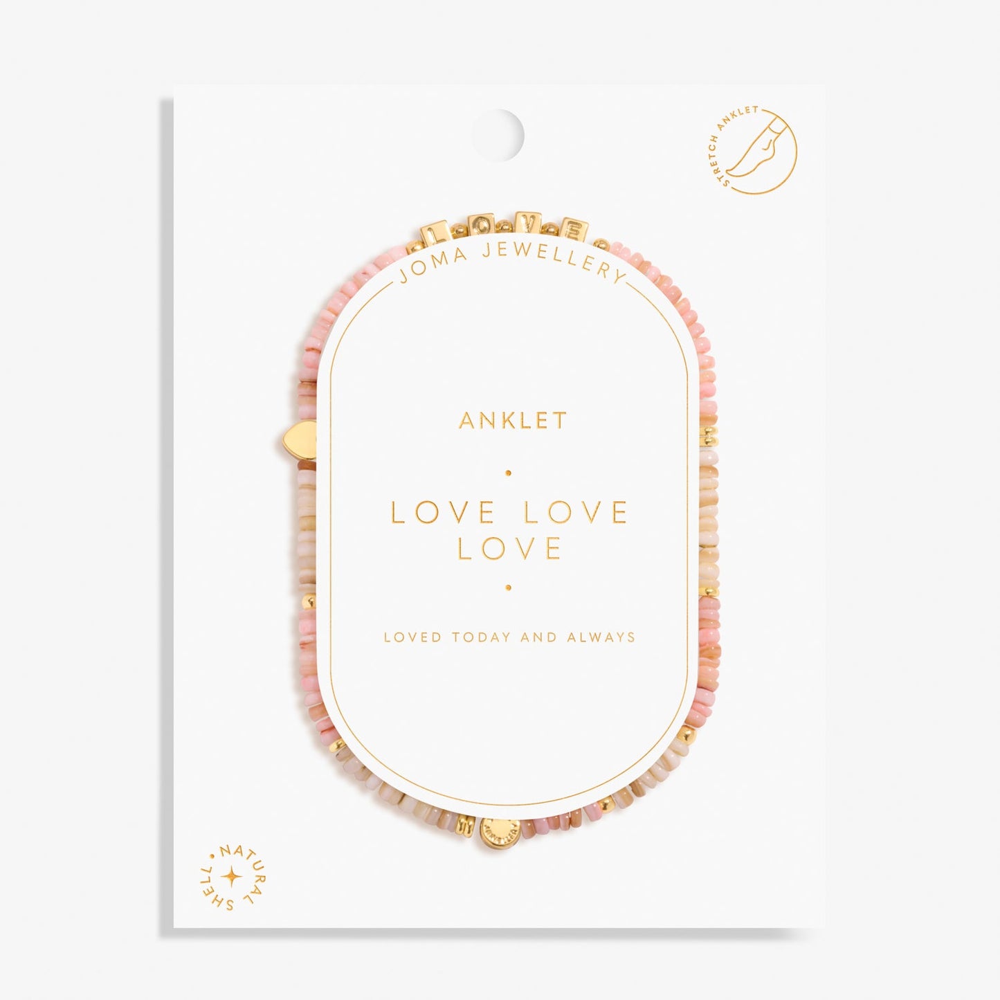 Happy Little Moments Anklet Love Love Love Gold Plated Anklet
