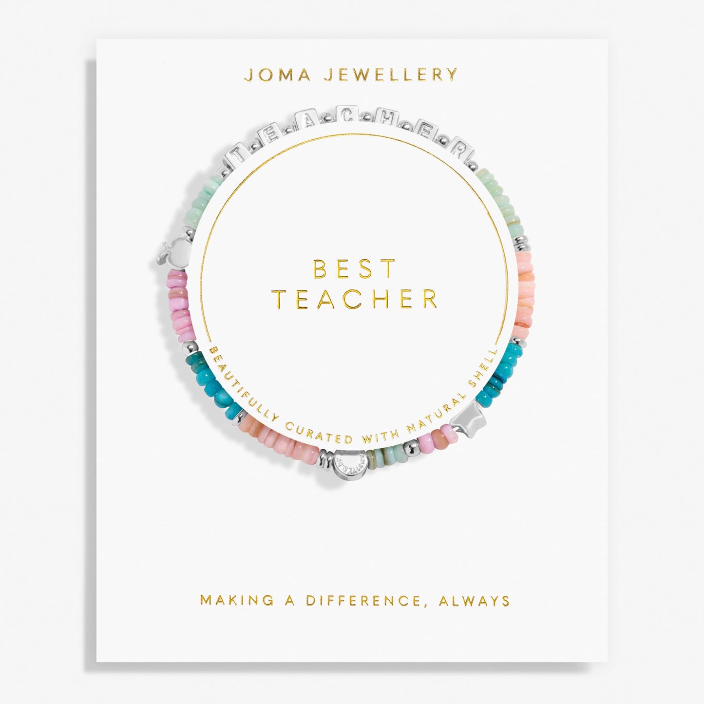 Happy Little Moments Best Teacher Silver Plated Bracelet