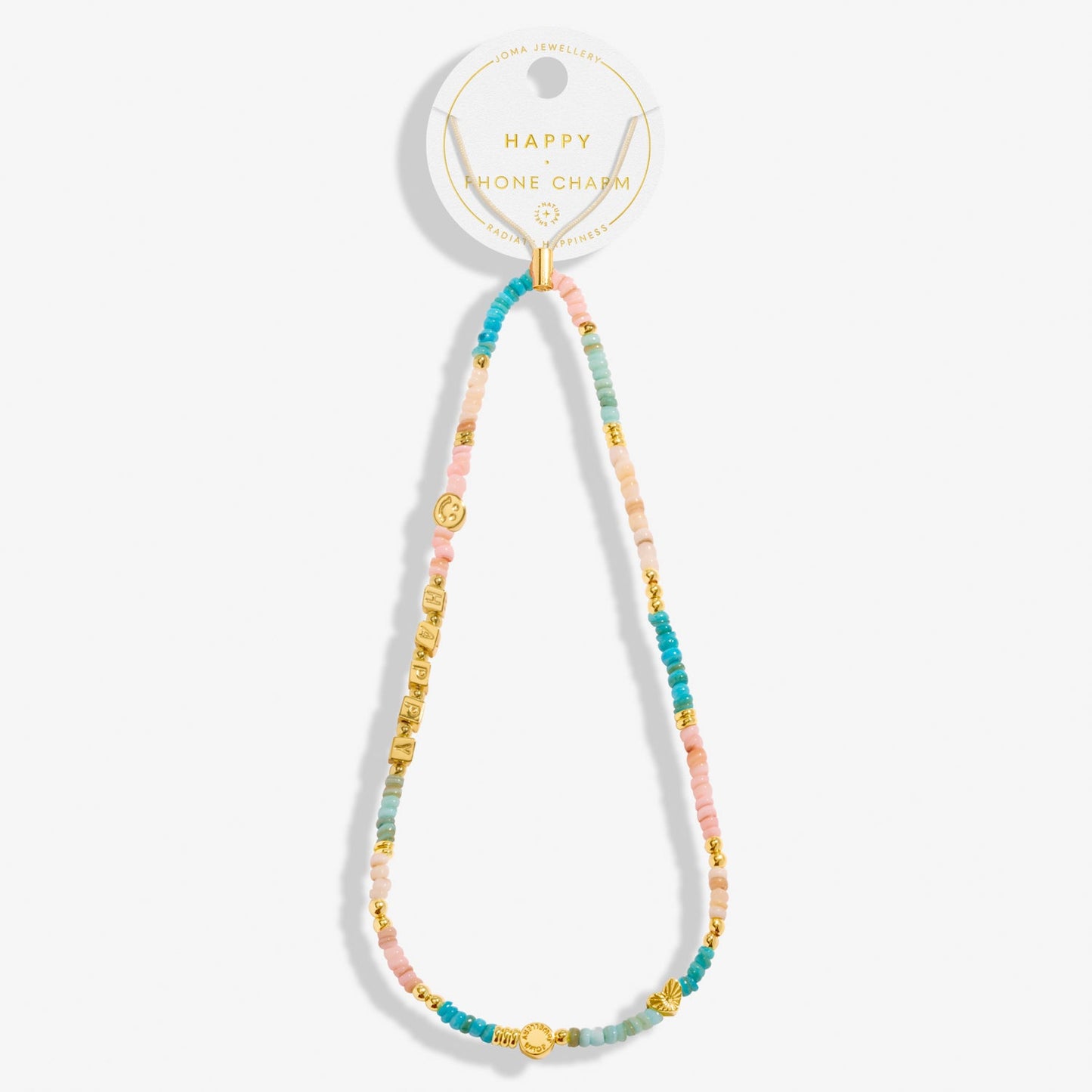 Happy Little Moments Phone Charms Happy Gold Plated Phone Charm