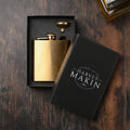 Harvey Makin 6oz Gold Stainless Steel Flask Set with Funnel
