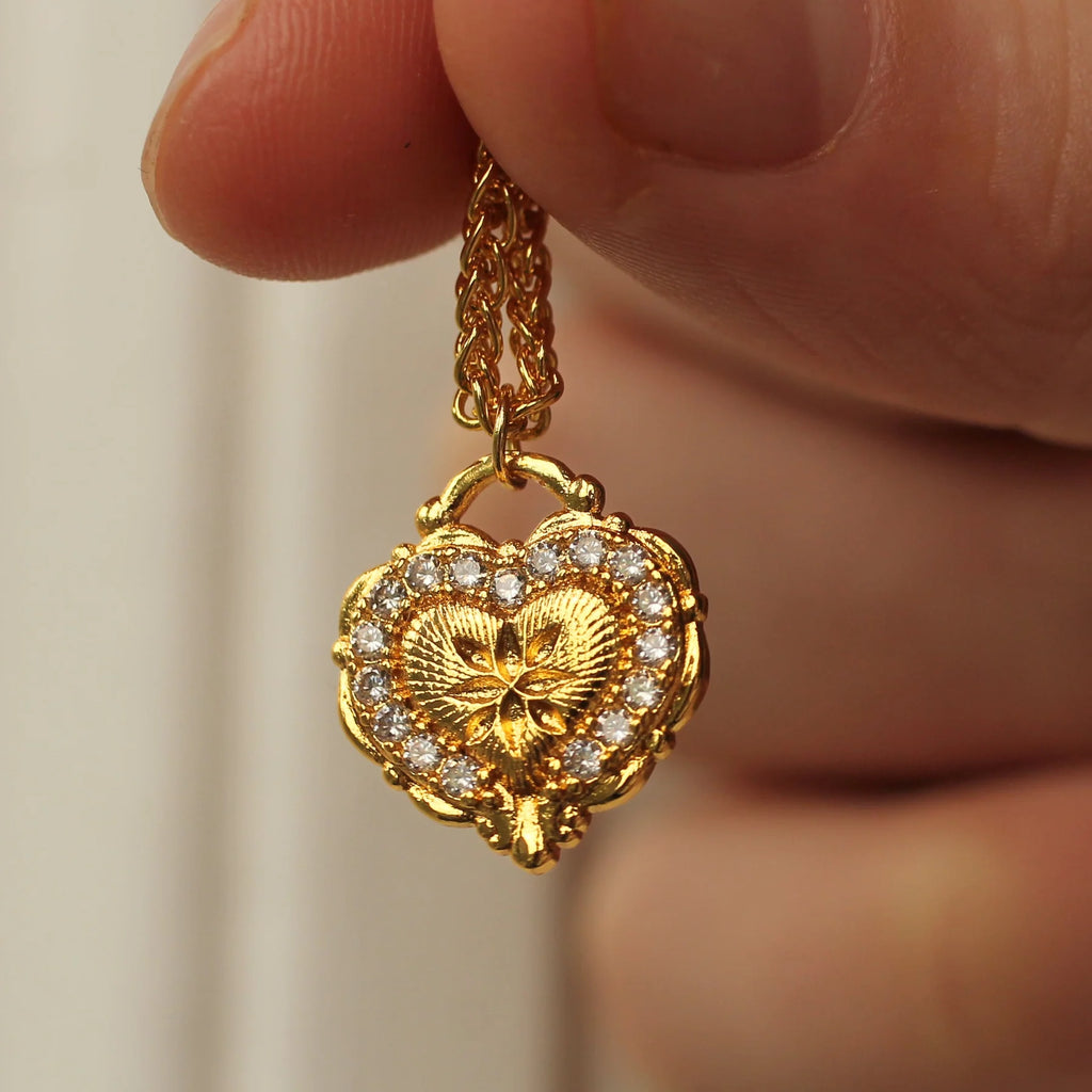 Silk Purse Heirloom Heart Pendant Necklace