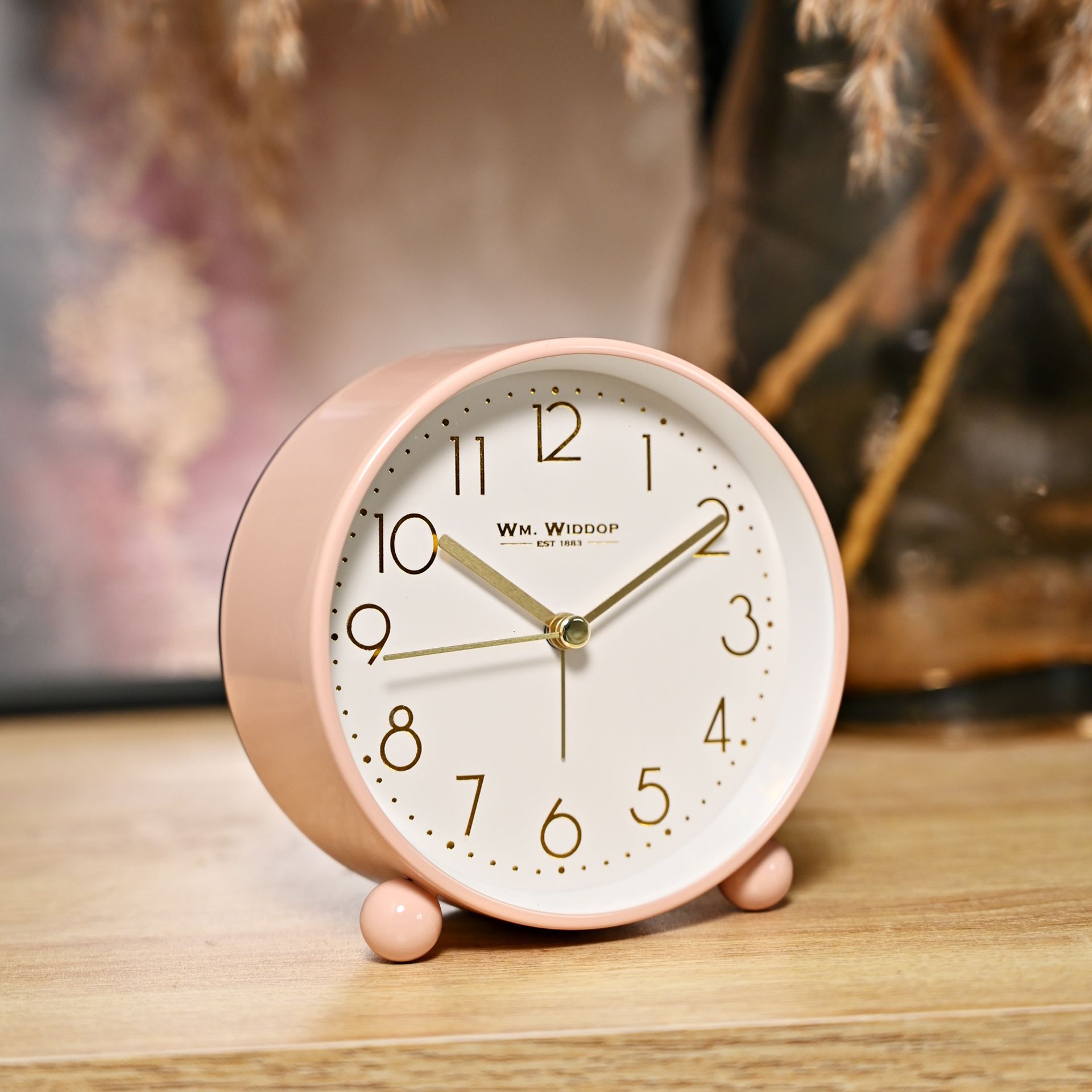 Hometime Metal Case Alarm Clock Light & Snooze Blush