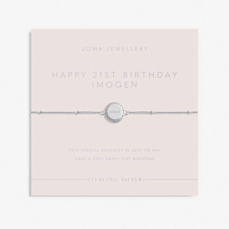 Joma Jewellery Sterling Silver 21st Birthday Disc Bracelet