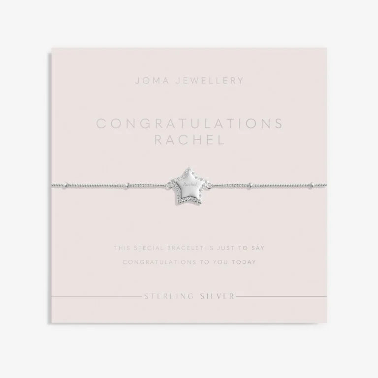 Joma Jewellery Sterling Silver Congratulations Star Bracelet