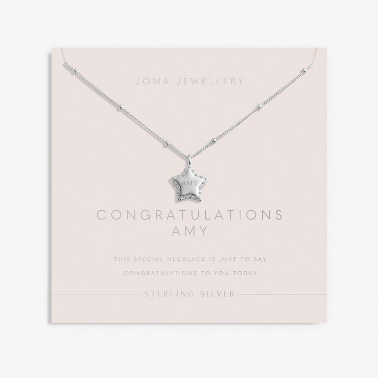 Joma Jewellery Sterling Silver Congratulations Star Necklace