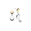 Kit Heath Coast Pebble Golden Double Droplet Stud Drop Earrings