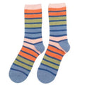 Miss Sparrow Fluffy Stripes Socks Denim