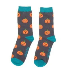 Mr Heron Halloween Pumpkins Socks Black