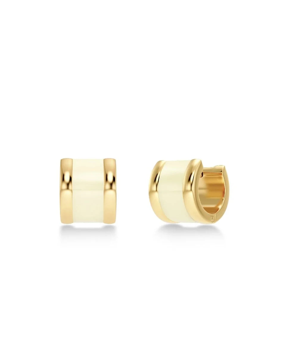 Edblad Frame Enamel Hoops Off White Gold