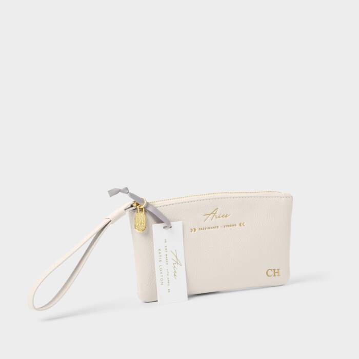 Katie Loxton Zodiac Wristlet Pouch Aries Off White