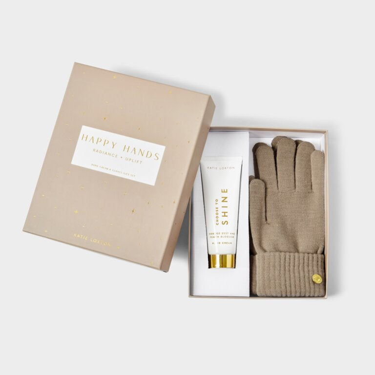 Katie Loxton Hand Cream & Gloves Gift Set Taupe