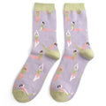 Miss Sparrow Yoga Poses Socks Lilac