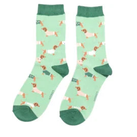 Miss Sparrow Pups in Coats Socks Mint