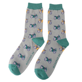 Mr Sparrow Motorbikes Socks Silver