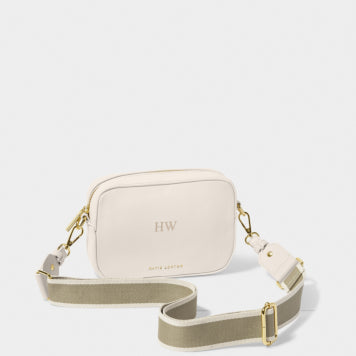 Zana Mini Crossbody Bag With Canvas Strap Off White