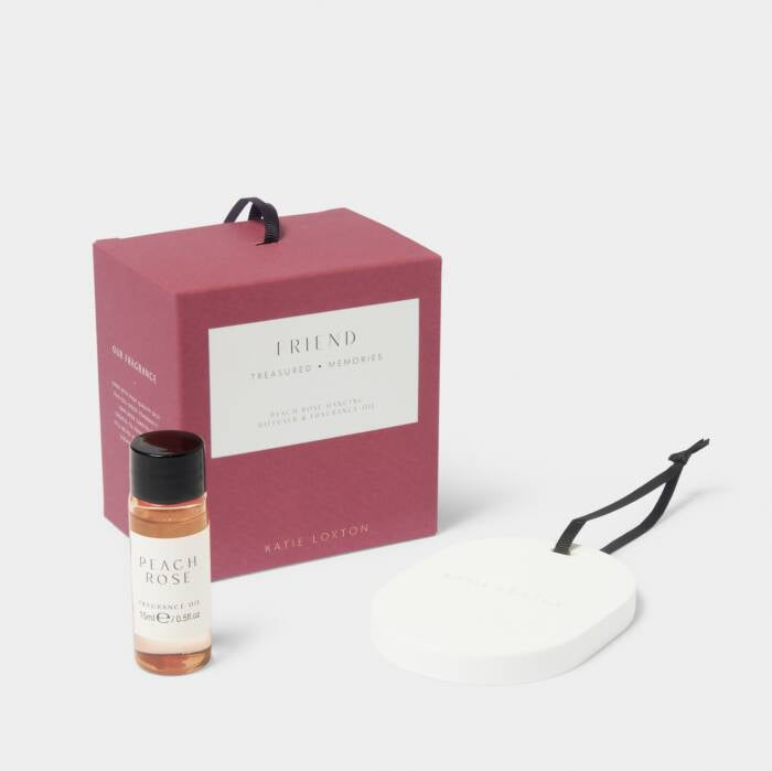 Katie Loxton Ceramic Hanging Diffuser Friend Peach Rose And Sweet Mandarin