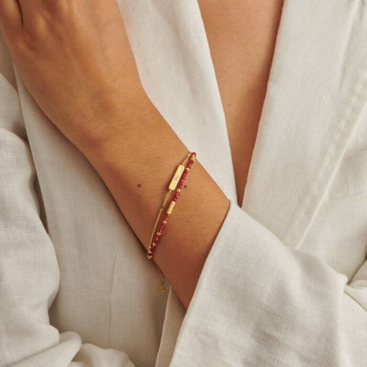 Birthstone Bracelet January Garnet 18cm