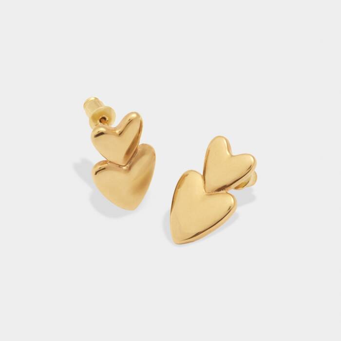Katie Loxton The Curated Collection  Eros Heart Earrings Gold Coated Earrings