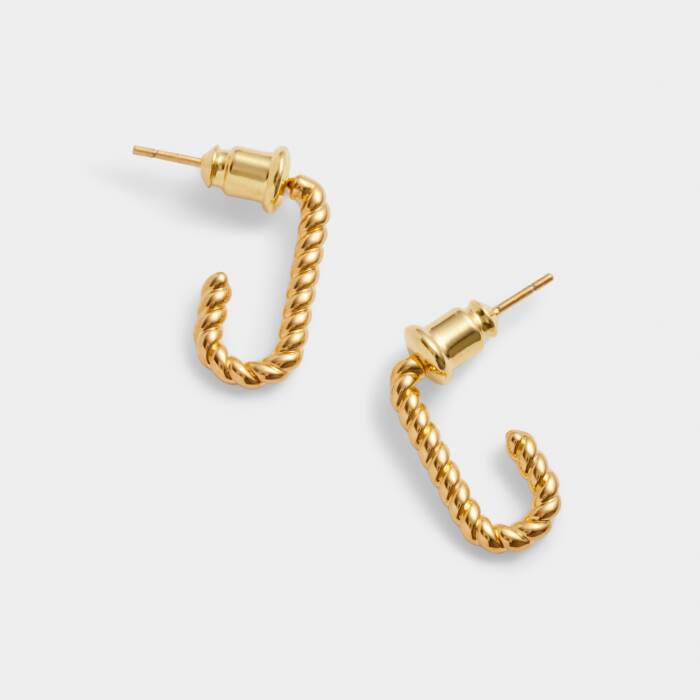 Katie Loxton The Curated Collection Celine Rope Hoops Gold Coated Earrings