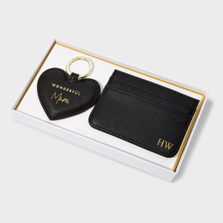 Katie Loxton Keyring And Cardholder Set Wonderful Mum Blacl