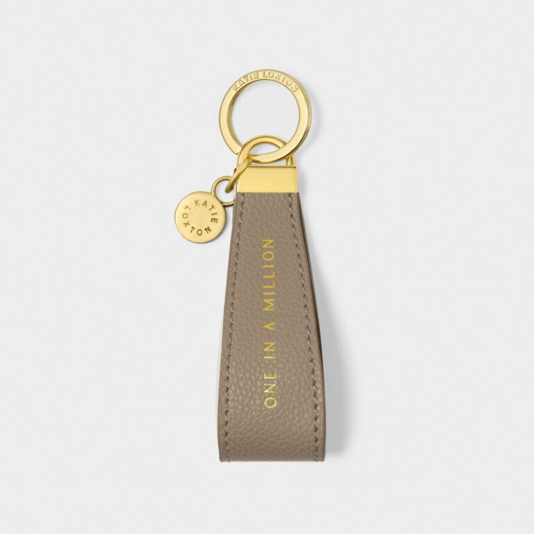 Katie Loxton Sentiment Loop Keyring One In A Million Light Taupe