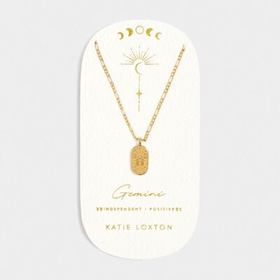 Katie Loxton Zodiac Necklace Gemini Gold Coated