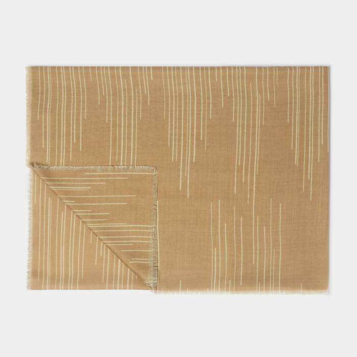 Katie Loxton Printed Scarf Dashed Line Camel/Off White