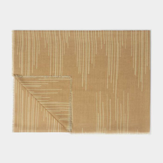 Katie Loxton Printed Scarf Dashed Line Camel/Off White