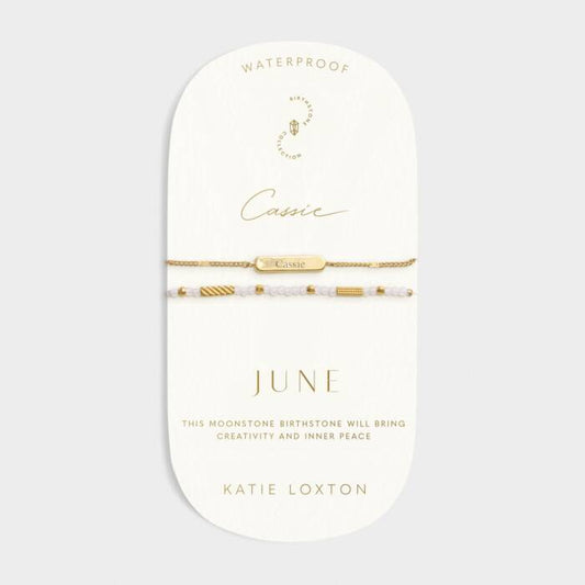 Waterproof Birthstone Bracelet June Moonstone 18cm