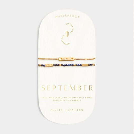 Waterproof Birthstone Bracelet September Lapis Lazuli 18cm