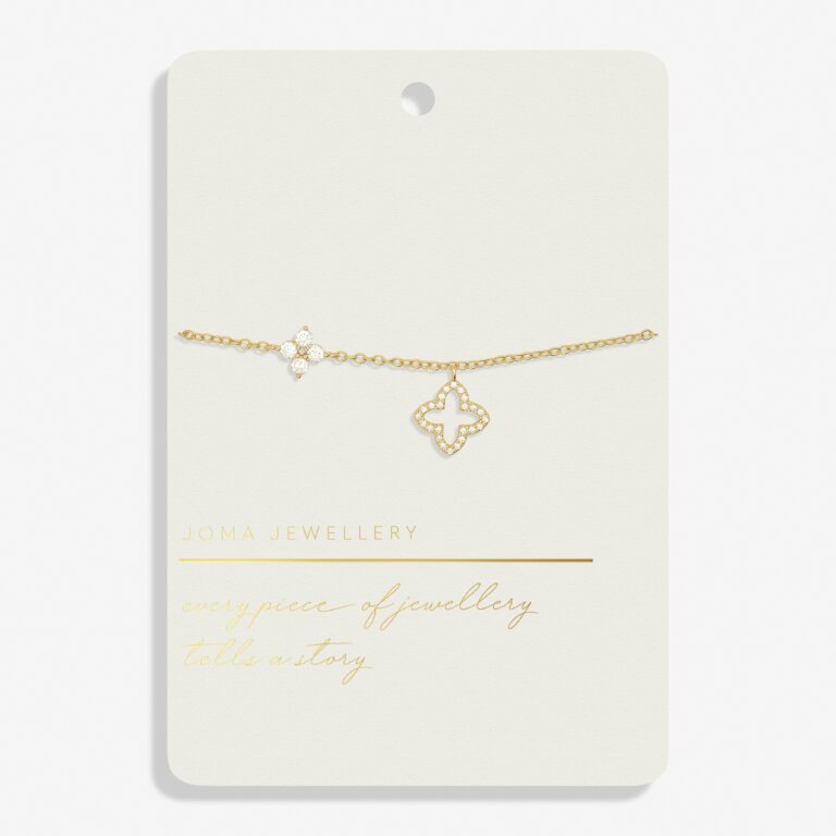 Joma Jewellery Style Stories Pave Clover Gold Plated Bracelet