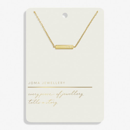 Joma Jewellery Style Stories Bar Gold Plated Necklace