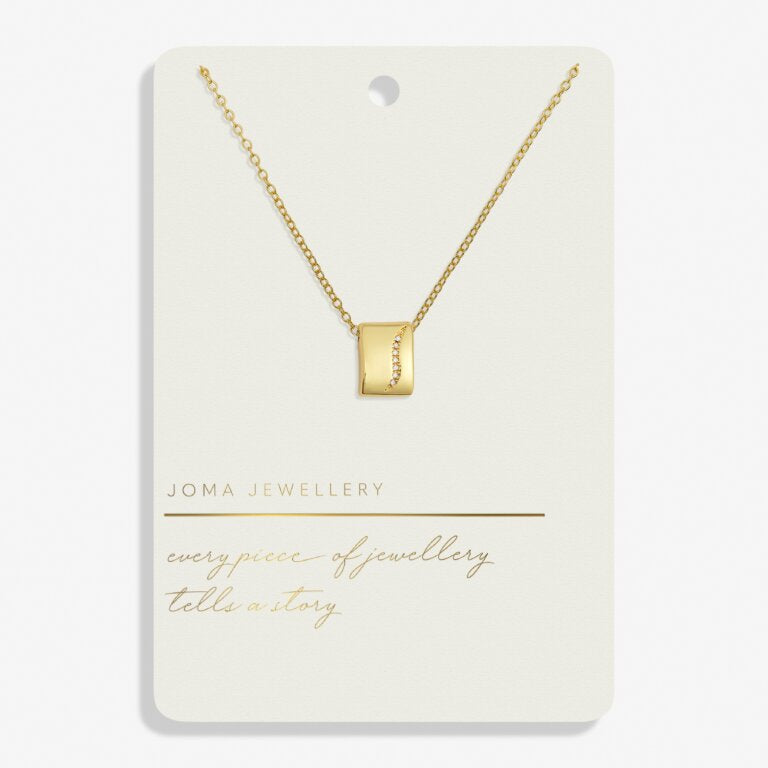 Joma Jewellery Style Stories Pave Tag Gold Plated Necklace