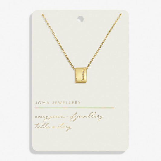 Joma Jewellery Style Stories Pave Tag Gold Plated Necklace
